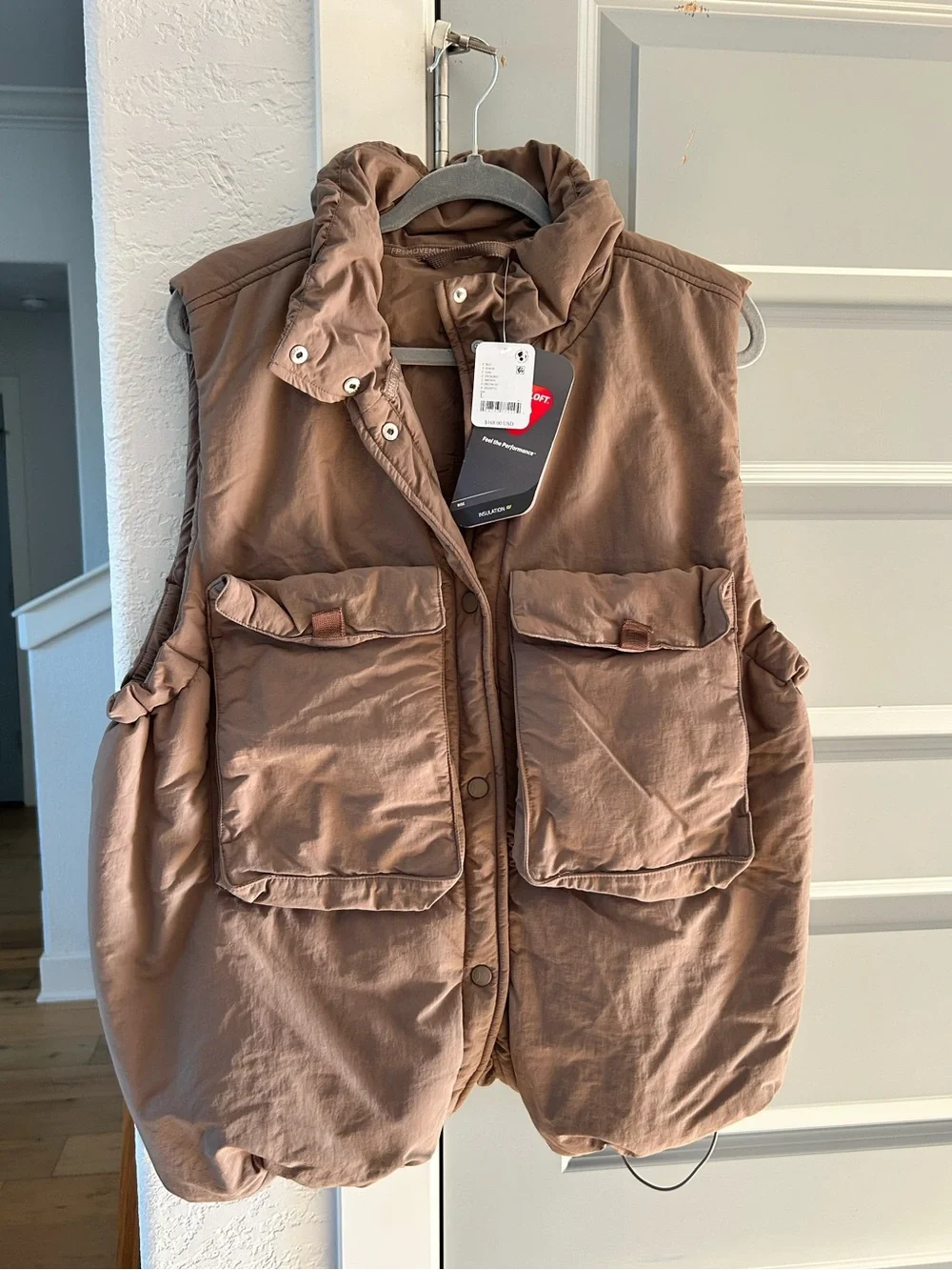 NWT Free People Cabin Fever Puffer Vest Hickory Brown